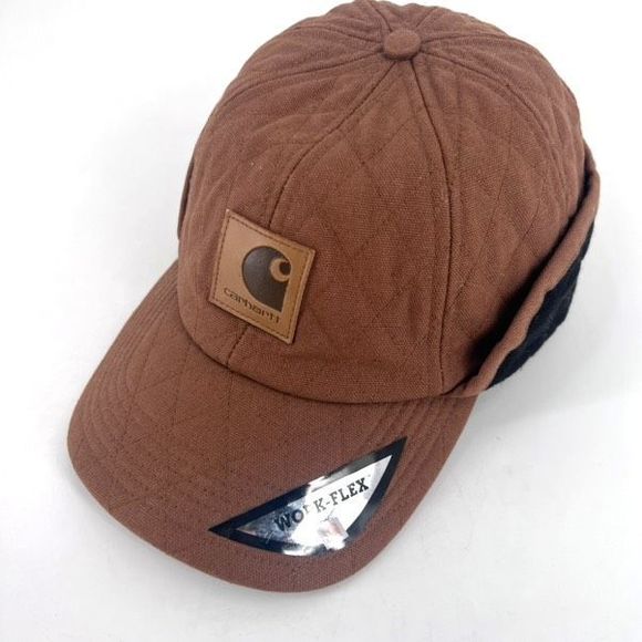 Carhartt Insulated Ear Flap Hat Size Large Brown quilted - Picture 3 of 7